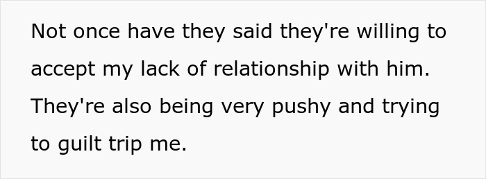 Text describing pushy parents not accepting lack of relationship and guilt tripping Text describing pushy parents not accepting lack of relationship and guilt tripping