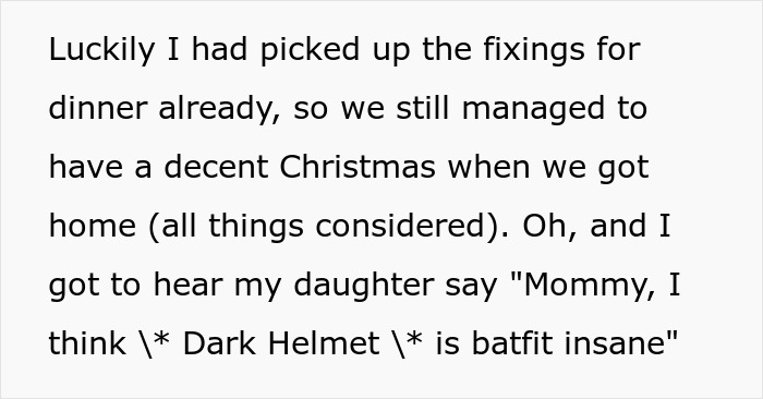 Text about managing to have decent Christmas and daughter's comment on narcissistic MIL Text about managing to have decent Christmas and daughter's comment on narcissistic MIL