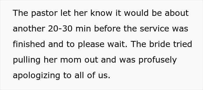 Text about pastor asking to wait 20-30 minutes before service ends Text about pastor asking to wait 20-30 minutes before service ends