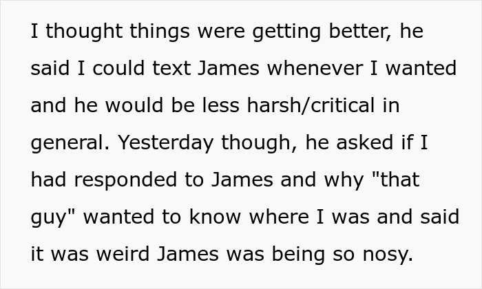 A screenshot showing text from a story about a toxic guy with jealousy issues and ridiculous rules.