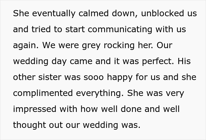 SIL Makes A Weird Demand For The Wedding: "Immediately Said No"
