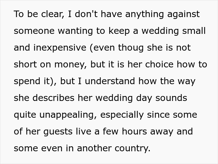 Text about keeping a small and inexpensive wedding and guest travel concerns Text about keeping a small and inexpensive wedding and guest travel concerns