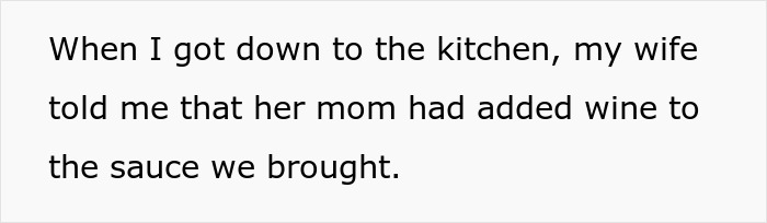 MIL adds wine to sauce despite DIL's allergy warning in kitchen conflict