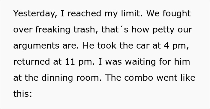 Text describing the pregnant woman's breaking point after her husband disappears for hours, fighting over petty issues. Text describing the pregnant woman's breaking point after her husband disappears for hours, fighting over petty issues.
