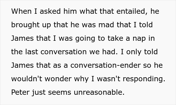 Screenshot of text about a toxic guy who is jealous and makes ridiculous rules.
