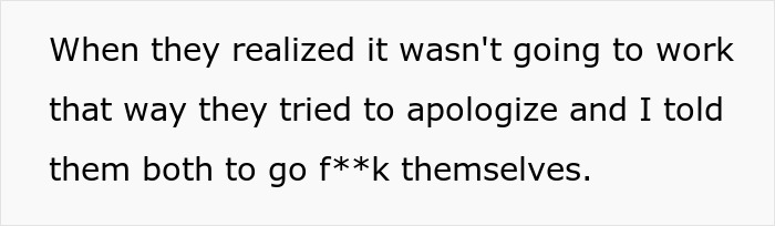 Text showing rejection of parents' apology and refusal to reconcile Text showing rejection of parents' apology and refusal to reconcile
