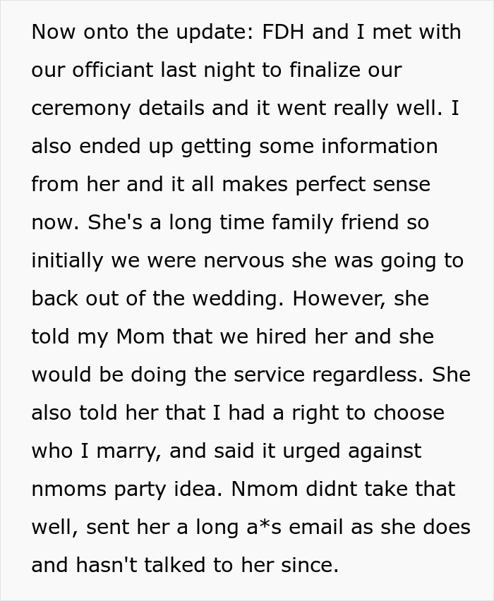Woman Discovers Her Mom’s Secret Plans For Her Wedding Day, Cuts Off Every Family Member Involved Woman Discovers Her Mom’s Secret Plans For Her Wedding Day, Cuts Off Every Family Member Involved