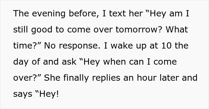 A screenshot of a text message exchange showing a friend trying to connect but receiving no response, highlighting friendship issues.