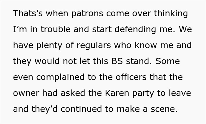 Patrons defend a pregnant woman working in a pub from religious fanatics who called cops on her.