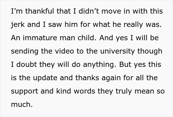 Text expressing thankfulness for recognizing an immature boyfriend Text expressing thankfulness for recognizing an immature boyfriend