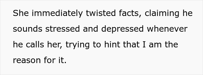 Text about MIL claiming her son sounds stressed and depressed on calls Text about MIL claiming her son sounds stressed and depressed on calls