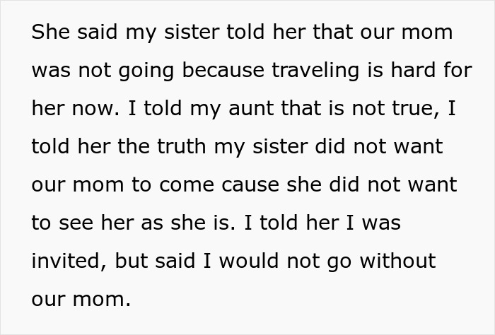 Text about sibling boycotting wedding over mom with dementia Text about sibling boycotting wedding over mom with dementia