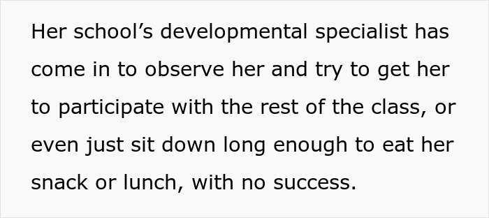 Text about developmental specialist's attempts to engage daughter with health challenges Text about developmental specialist's attempts to engage daughter with health challenges