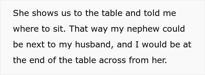Woman endures snide comments from mother-in-law about seating at table Woman endures snide comments from mother-in-law about seating at table