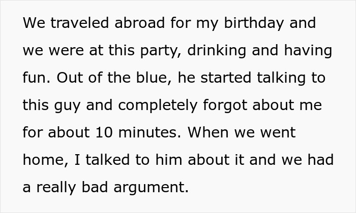 Text snippet: woman is sick of talkative fiancé who craves strangers attention, calls it quits and moves out. Text snippet: woman is sick of talkative fiancé who craves strangers attention, calls it quits and moves out.