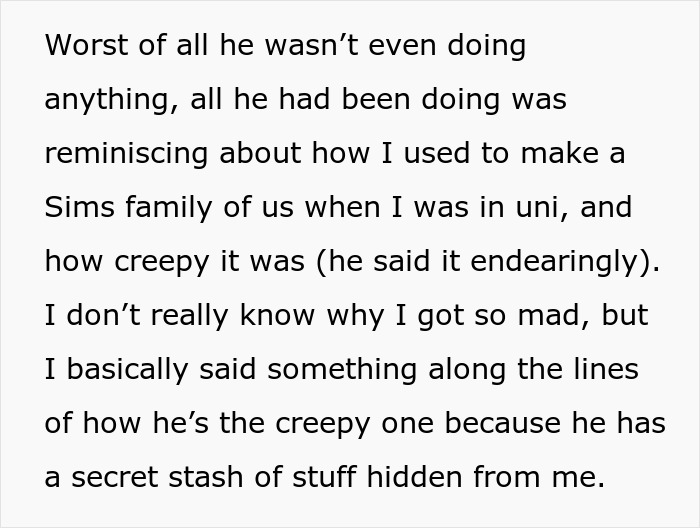 A woman is worried after finding her husband's memory box, revealing his stalkerish tendencies and concerning behavior. A woman is worried after finding her husband's memory box, revealing his stalkerish tendencies and concerning behavior.