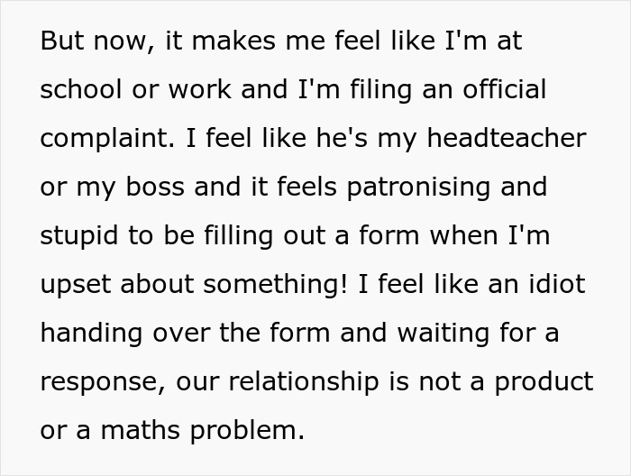 Text expressing frustration about relationship form feeling patronizing and artificial Text expressing frustration about relationship form feeling patronizing and artificial