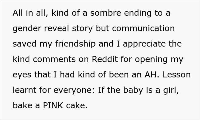 Text summarizing a somber ending to a gender reveal story Text summarizing a somber ending to a gender reveal story