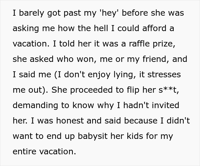 Entitled Mom Can't Believe Sister Didn't Take Her Kids On Vacation, Gets Even More Mad After Being Told Why Entitled Mom Can't Believe Sister Didn't Take Her Kids On Vacation, Gets Even More Mad After Being Told Why