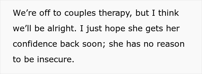 Couples therapy planned to regain wife's confidence and trust Couples therapy planned to regain wife's confidence and trust