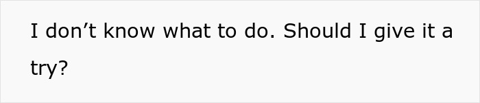 Text snippet: I don't know what to do. Should I give it a try? depicting pregnant woman's dilemma with husband. Text snippet: I don't know what to do. Should I give it a try? depicting pregnant woman's dilemma with husband.