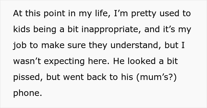Woman accustomed to inappropriate kids. Kid steals woman's hair towel, then returns to his phone. Woman accustomed to inappropriate kids. Kid steals woman's hair towel, then returns to his phone.