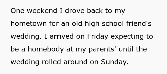Text explaining a woman drove to her hometown for a friend's wedding, facing petty payback from a selfish friend. Text explaining a woman drove to her hometown for a friend's wedding, facing petty payback from a selfish friend.