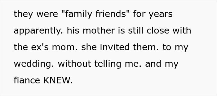 Mother-in-law secretly invited ex's family to wedding without bride's knowledge