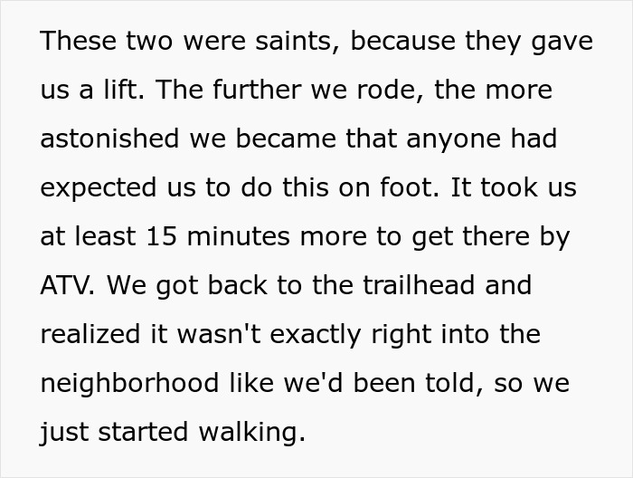 Woman Plans A Casual Hike With Friends, Ends Up Stranded On A Route Better Suited For Bikes And ATVs Woman Plans A Casual Hike With Friends, Ends Up Stranded On A Route Better Suited For Bikes And ATVs