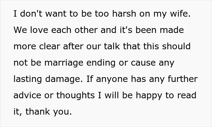 Text snippet emphasizing the husband and wife's love and desire for their marriage not to end over the gaming problem.