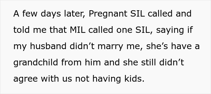 Pregnant SIL reveals MIL disputes couple's choice of not having kids