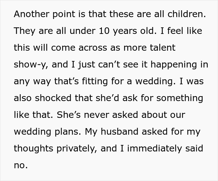 SIL Makes A Weird Demand For The Wedding: "Immediately Said No"