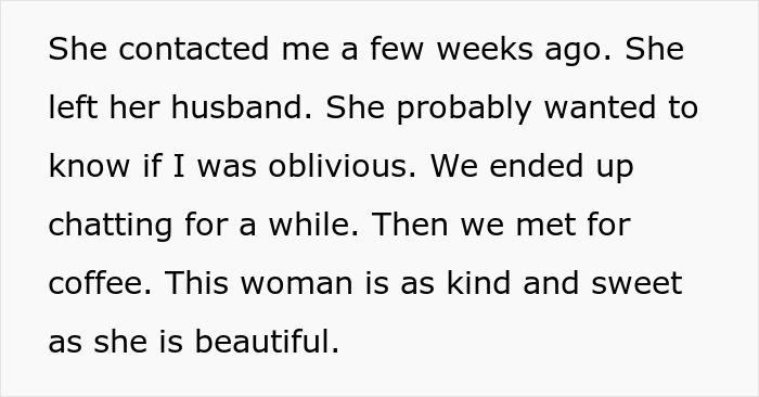 Text about meeting wife's affair partner who is kind and sweet Text about meeting wife's affair partner who is kind and sweet