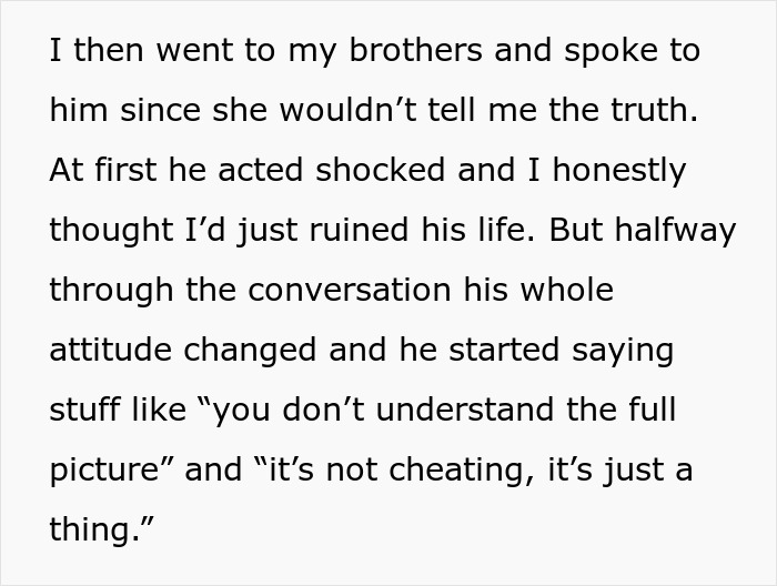 Text about talking to brother about explicit photos and his attitude change
