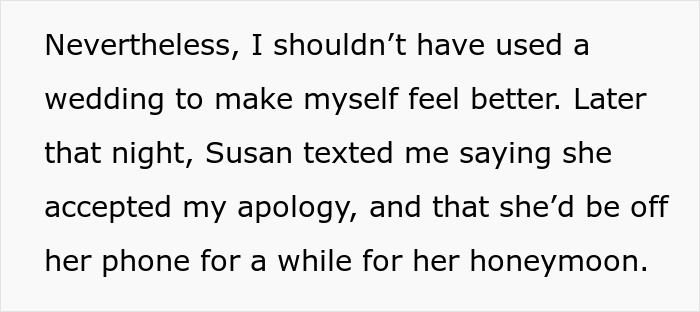 Text message about apology acceptance and honeymoon phone break Text message about apology acceptance and honeymoon phone break