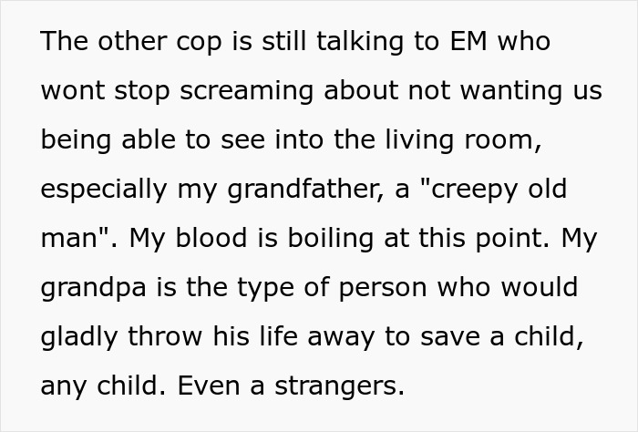 The entitled mom screaming about privacy and disrespecting grandpa after calling the cops for trespassing. The entitled mom screaming about privacy and disrespecting grandpa after calling the cops for trespassing.