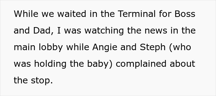 Family waits in terminal while rich mom's teen daughter complains about stop Family waits in terminal while rich mom's teen daughter complains about stop