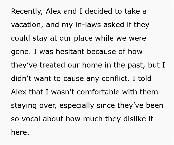 Sneaky In-Laws Try To Stay At Couple's Home When They're Not There In Order To Change It Completely