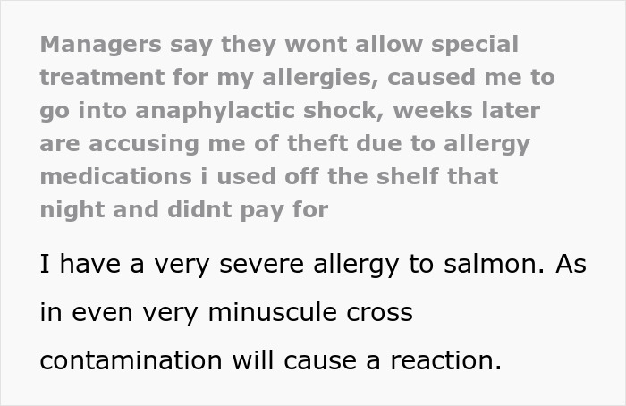 Woman Has Allergy Emergency, Can't Believe Manager's Reaction Woman Has Allergy Emergency, Can't Believe Manager's Reaction