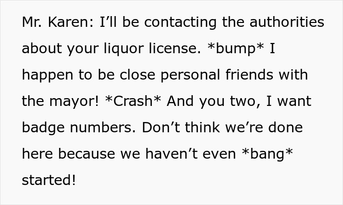 Mr. Karen threatening to contact authorities about a pub's liquor license and calling cops on pregnant woman.