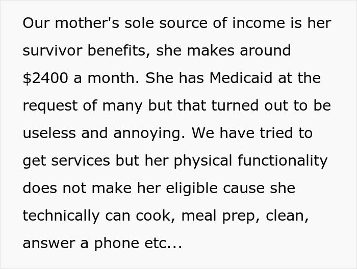 Information on mom's income and Medicaid in dementia care Information on mom's income and Medicaid in dementia care
