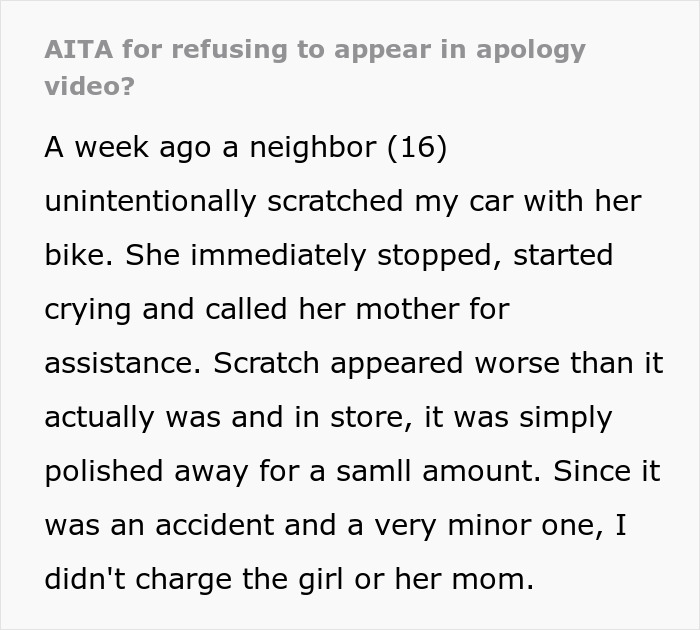 Entitled Mom Stages Daughter's Apology To Neighbor For Social Media, Livid As He Refuses To Be In It Entitled Mom Stages Daughter's Apology To Neighbor For Social Media, Livid As He Refuses To Be In It