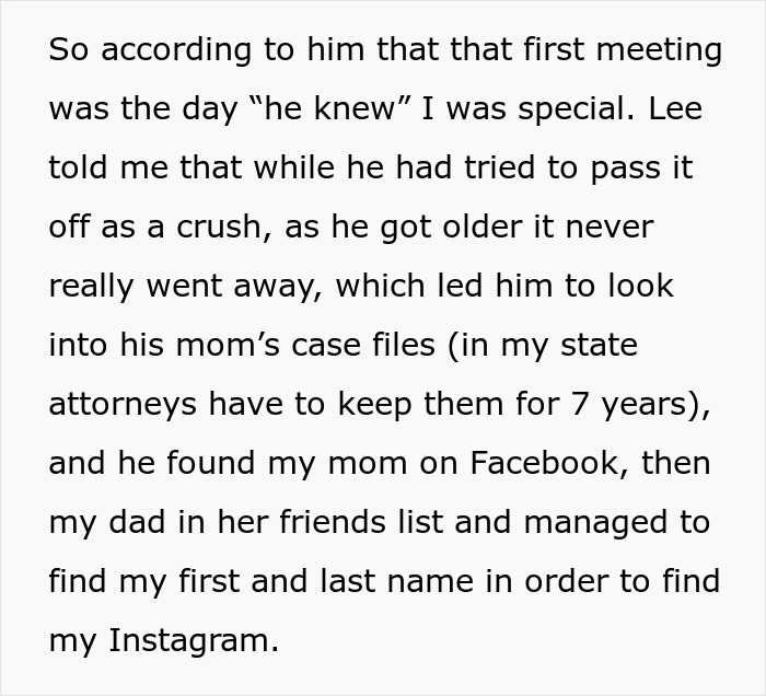 The husband's memory box shows his stalkerish tendencies, using public records and social media to find her. The husband's memory box shows his stalkerish tendencies, using public records and social media to find her.