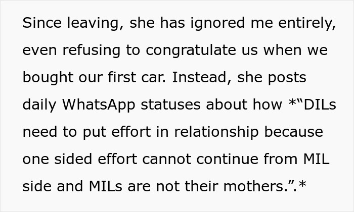 Text about MIL ignoring and posting grudges after crossing boundaries Text about MIL ignoring and posting grudges after crossing boundaries