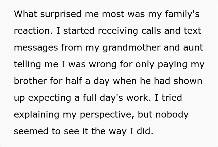 Family reacts negatively to half-day babysitting payment causing family feud Family reacts negatively to half-day babysitting payment causing family feud