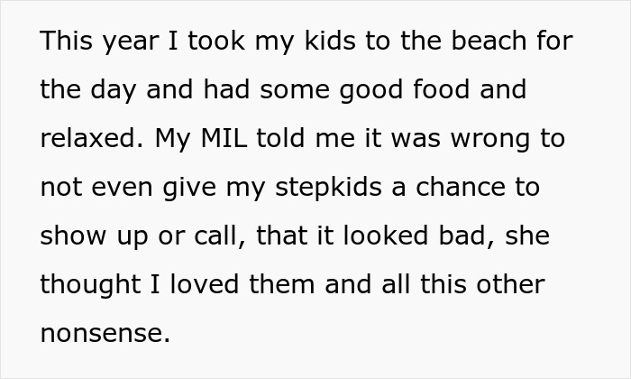 Second wife celebrates Mother's Day with biological kids, MIL disapproves.