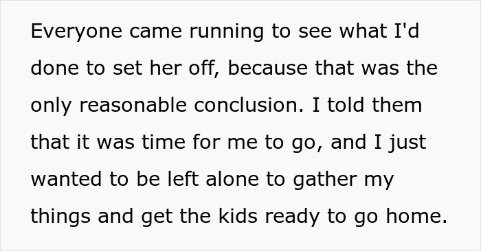 Text about wanting to leave and gather kids after setting MIL off Text about wanting to leave and gather kids after setting MIL off