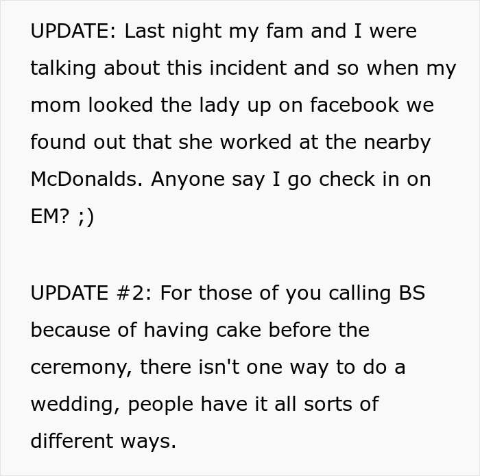 Bride Lies About Food At Her Wedding To Prove A Point But Only Gets Coworker’s Child Hospitalized Bride Lies About Food At Her Wedding To Prove A Point But Only Gets Coworker’s Child Hospitalized