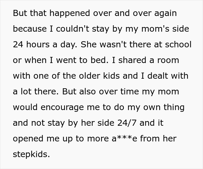 Text about a teen's experience of harassment and lack of safety at home