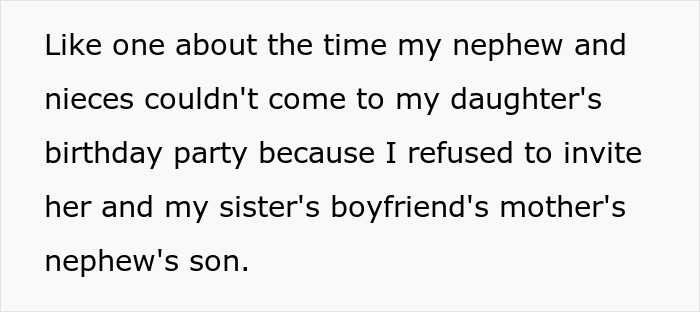 Text about nephew and nieces missing birthday party due to invitation refusal Text about nephew and nieces missing birthday party due to invitation refusal